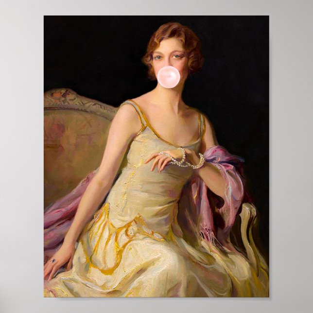Blase Gum Diva in gelbem Kleid Poster (Vorne)