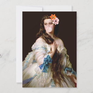 Blase Gum Diva mit zwei Blume Dankeskarte