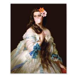 Blase Gum Diva mit zwei Blume Fotodruck