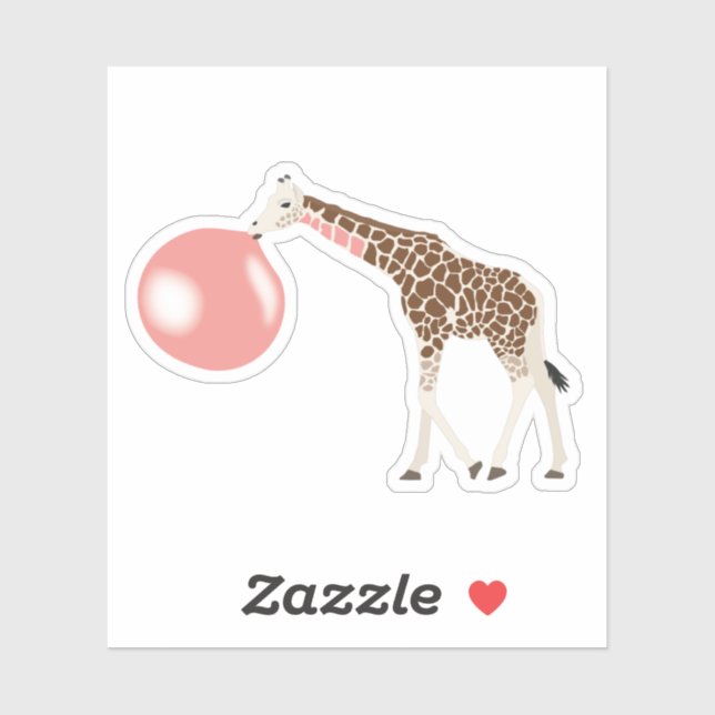 Blase Gum Giraffe Blasen Blase Aufkleber (Blatt)