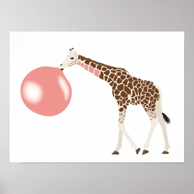 Blase Gum Giraffe Blasen Blase Poster (Vorne)