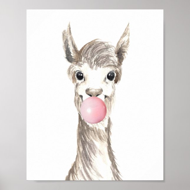 Blase Gum Llama Alpaca Kinderzimmer Child Poster (Vorne)
