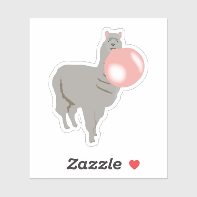 Blase Gum Llama Blasblase Aufkleber (Blatt)