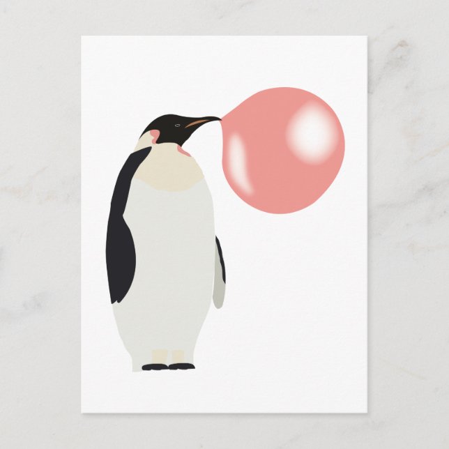 Blase Gum Pinguin Blasen Blase Postkarte (Vorderseite)
