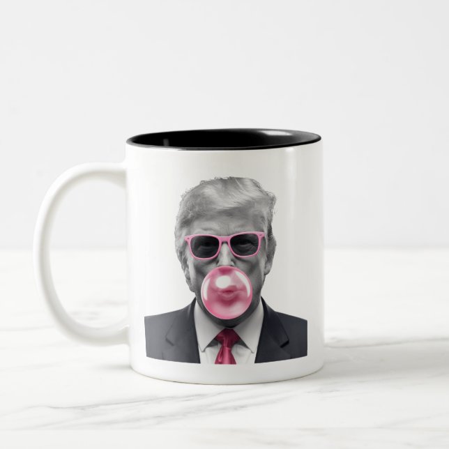 Blase Gum Trump Donald Trump 2024 Wahl für Trump Zweifarbige Tasse (Links)
