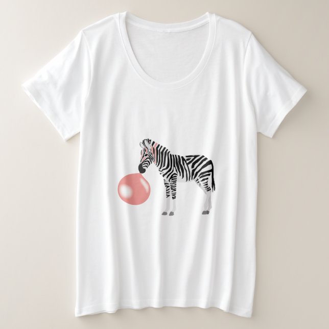 Blase Gum Zebra Blasen Blase Große Größe T-Shirt (Design vorne)