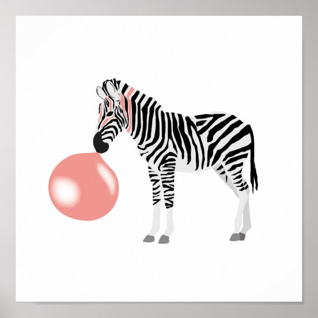 Blase Gum Zebra Blasen Blase Poster (Vorne)