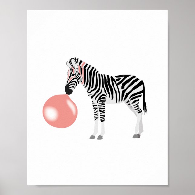 Blase Gum Zebra Blasen Blase Poster (Vorne)