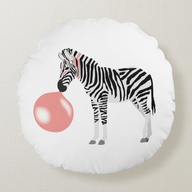 Blase Gum Zebra Blasen Blase Rundes Kissen (Vorderseite)