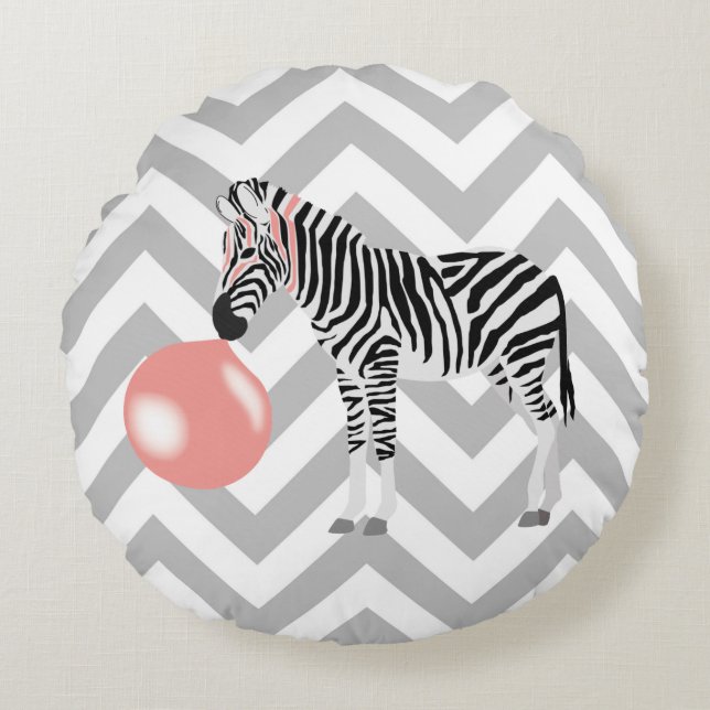 Blase Gum Zebra Blasen Blase Rundes Kissen (Vorderseite)