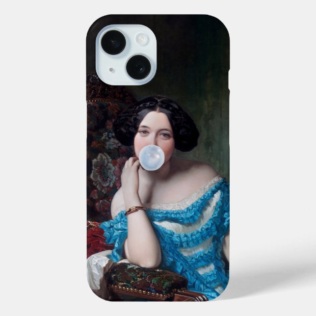 Blase Gummi Diva in blauem Satin Case-Mate iPhone Hülle (Rückseite)