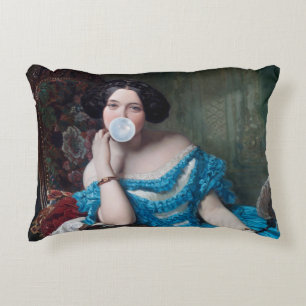 Blase Gummi Diva in blauem Satin Dekokissen