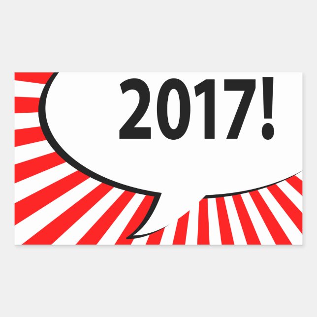 Blase im Comic 2017 Rechteckiger Aufkleber (Vorderseite)