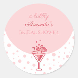 Blase in Rosa: Hübsches Elegance Fun Brautparty Runder Aufkleber