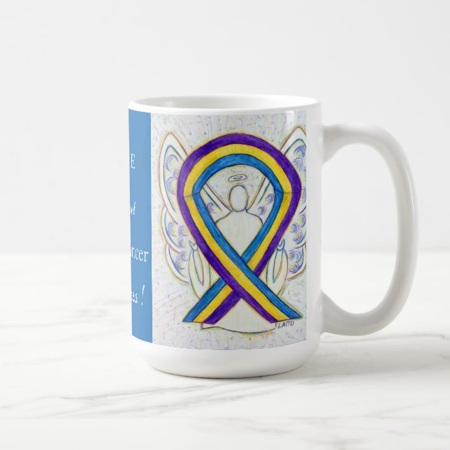 Blase Krebs Bewusstsein Ribbon Angel Tasse (Rechts)