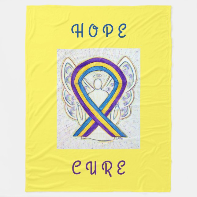 Blase Krebs Bewusstsein Ribbon Art Chemo Blanket Fleecedecke (Vorderseite)