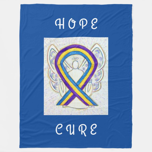 Blase Krebs Bewusstsein Ribbon Art Chemo Blanket Fleecedecke (Vorderseite)