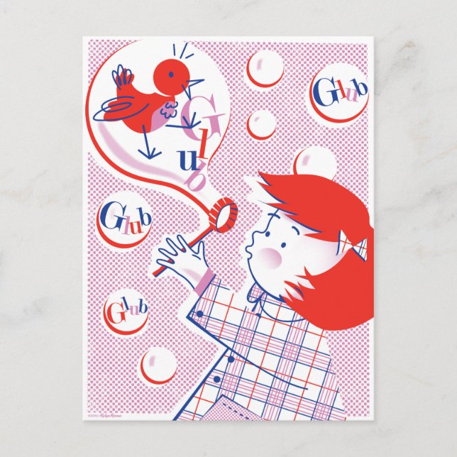 Blase, Mädchen! Postkarte (Vorderseite)