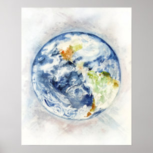 Blase Off In Space "Earth" Plakatdruck Poster
