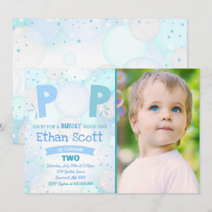 Blase Party Geburtstagseinladung Bubbly Birthday Einladung