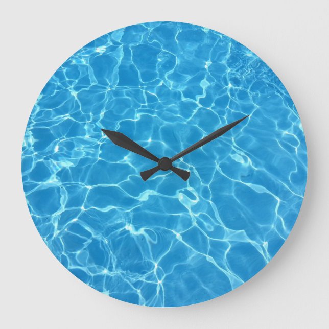 Blase Wasser Reflektionen Textur große Uhr (Vorderseite)
