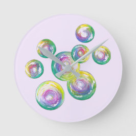 Blasebalgie Iridescent Rainbow Bubble Wand Runde Wanduhr