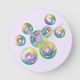 Blasebalgie Iridescent Rainbow Bubble Wand Runde Wanduhr