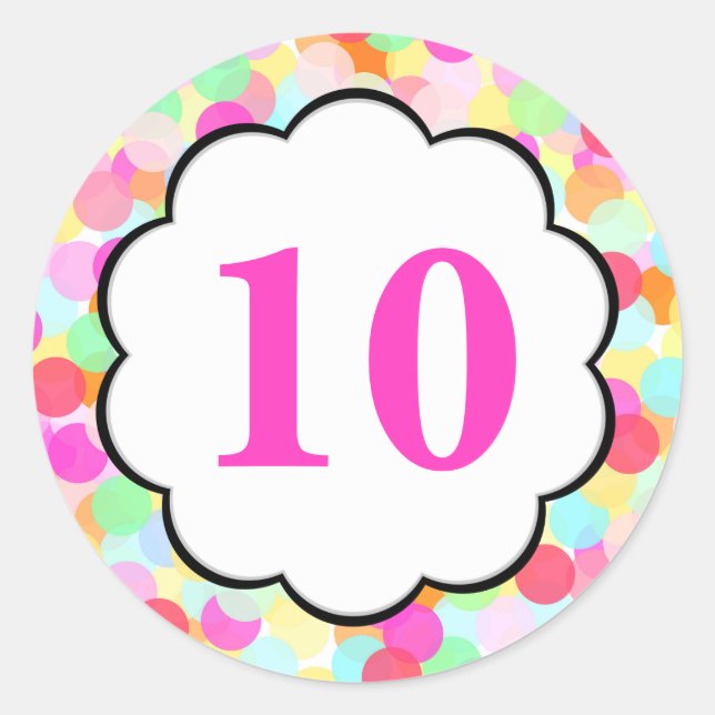 Blasen #2 - Zahlen Rundkleber Runder Aufkleber (Vorderseite)