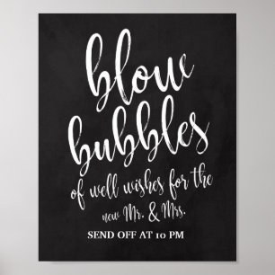 Blasen Abschied Kreidetafel 8x10 Hochzeitsschild Poster