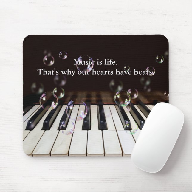 Blasen auf Klaviertastatur mit Quote Paperweight Mousepad (Mit Mouse)