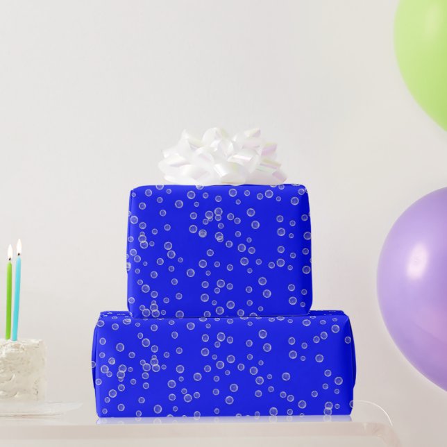 Blasen auf Vivid Blue Geschenkpapier (Partygeschenke)