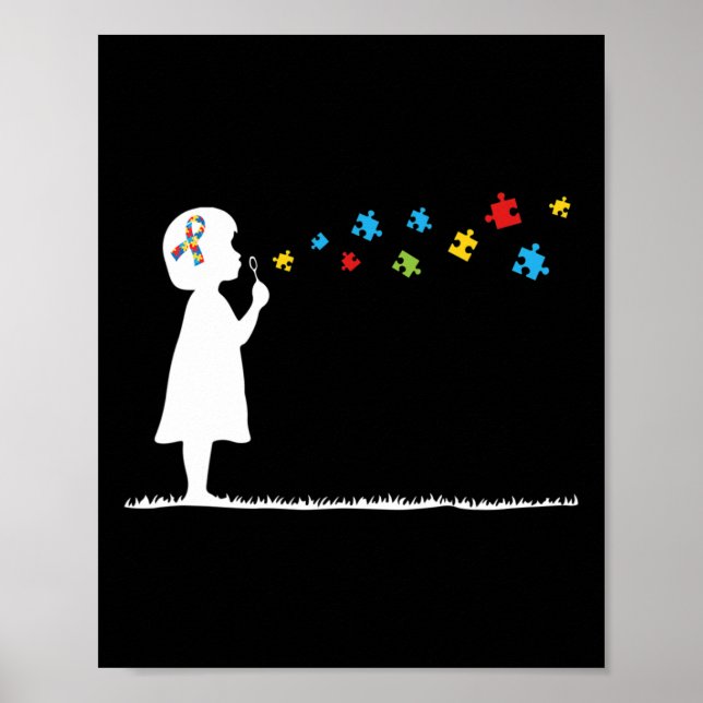 Blasen Autismus Bewusstsein Jugend Kinder Poster (Vorne)