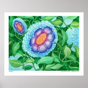 Blasen-Blumen-Kunst-Plakat Poster