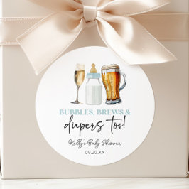 Blasen brüsten und Windeln auch! Babyparty Runder Aufkleber