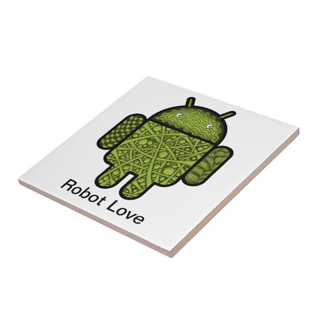 Blasen Doodle-Zeichen für den Android™-Roboter Fliese (Seite)