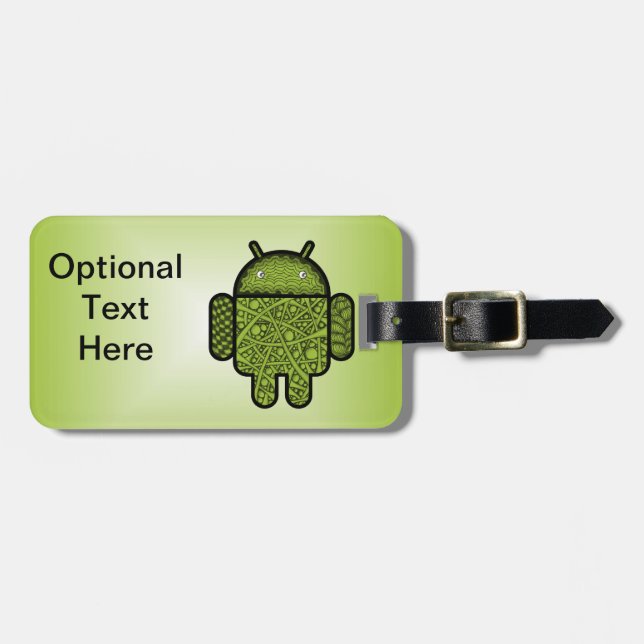 Blasen Doodle-Zeichen für den Android™-Roboter Gepäckanhänger (Vorderseite horizontal)