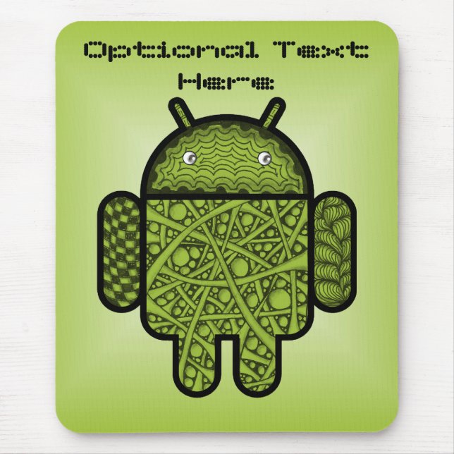 Blasen Doodle-Zeichen für den Android™-Roboter Mousepad (Vorne)