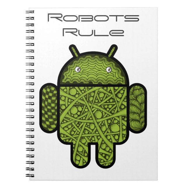Blasen Doodle-Zeichen für den Android™-Roboter Notizblock (Vorderseite)