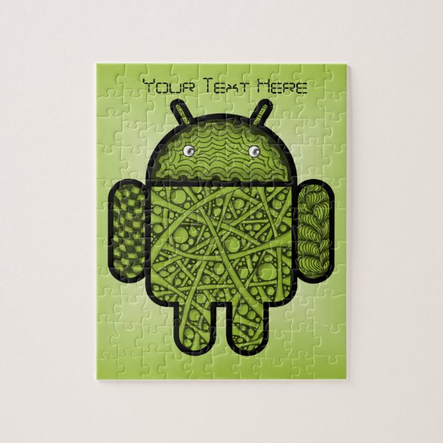 Blasen Doodle-Zeichen für den Android™-Roboter Puzzle (Vertikal)