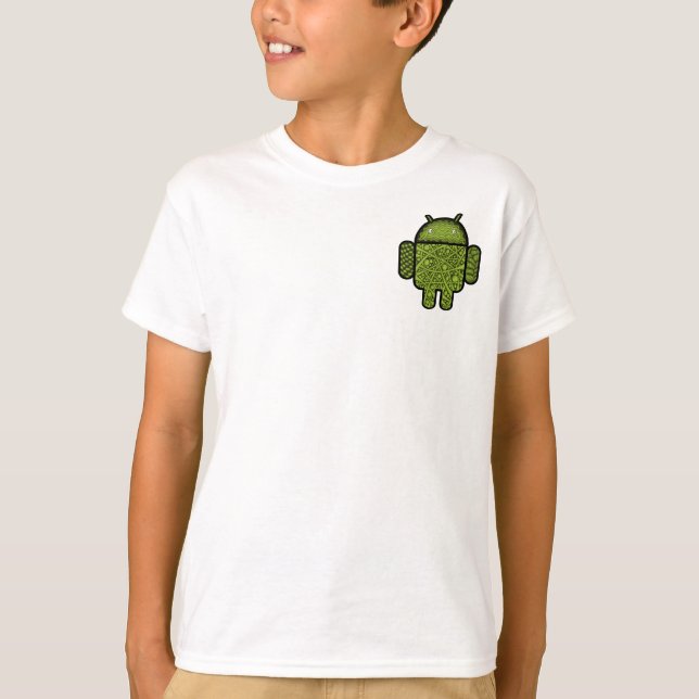 Blasen Doodle-Zeichen für den Android™-Roboter T-Shirt (Vorderseite)
