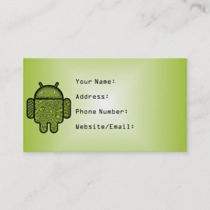 Blasen Doodle-Zeichen für den Android™-Roboter Visitenkarte
