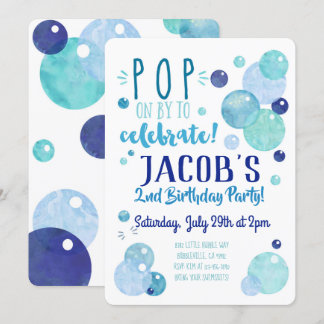 Blasen Einladung Blase Geburtstagsparty Blue Boy