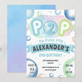 Blasen Geburtstag Pop über Kinder 1. 2. 4. Einladung