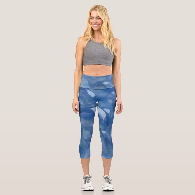 Blasen in blauen Kapseln Capri Leggings (Vorderseite)