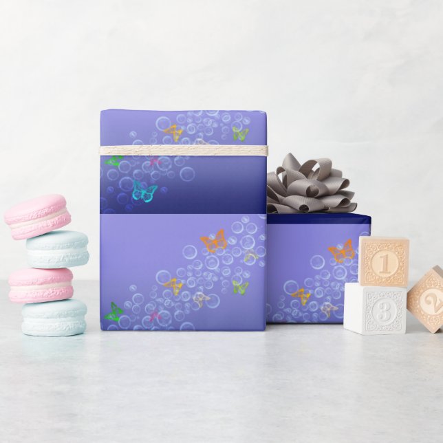 Blasen in Schmetterlingen Geschenkpapier (Babyparty)