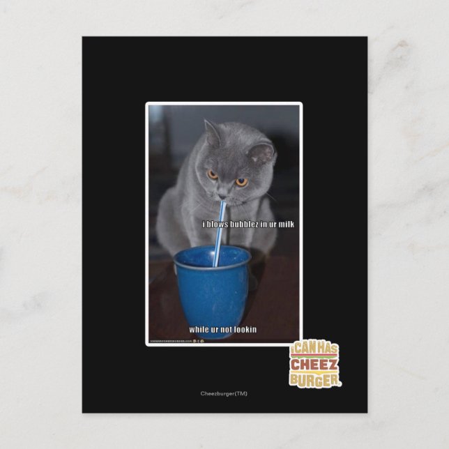 Blasen in unserer Milch Postkarte (Vorderseite)