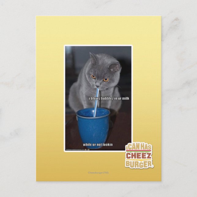 Blasen in unserer Milch Postkarte (Vorderseite)