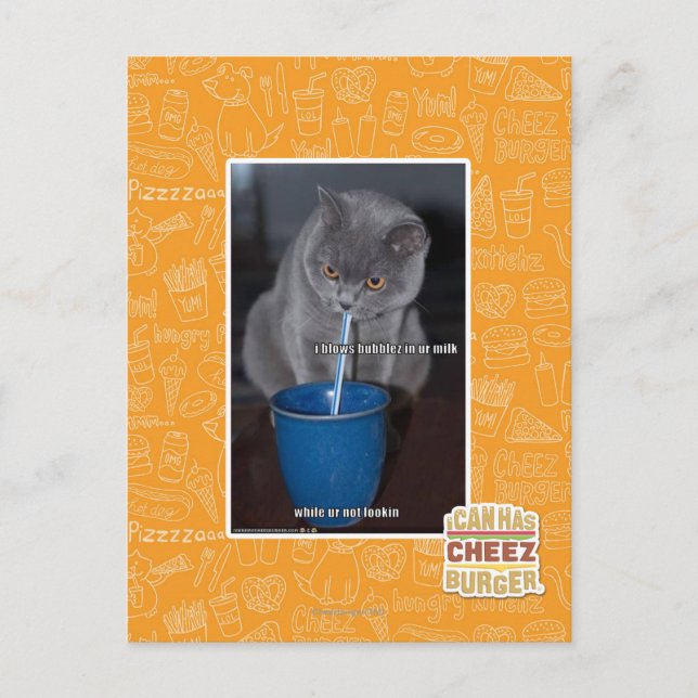 Blasen in unserer Milch Postkarte (Vorderseite)