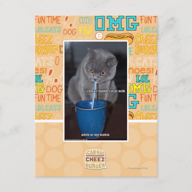 Blasen in unserer Milch Postkarte (Vorderseite)