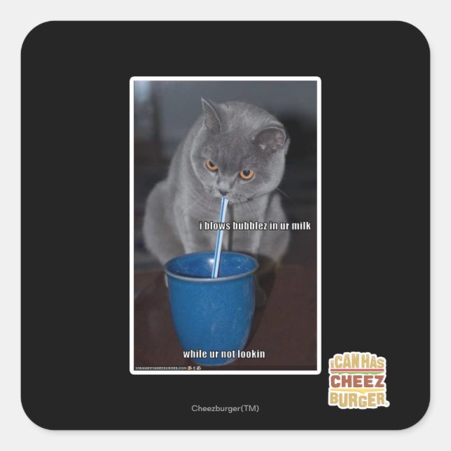 Blasen in unserer Milch Quadratischer Aufkleber (Vorderseite)